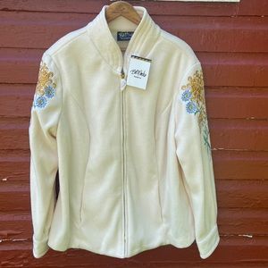 NWT Vintage Bob Mackie Wearable Art Embroidered Fleece Jacket Women's Size 1X